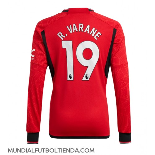 Camiseta Manchester United Raphael Varane #19 Primera Equipación Replica 2023-24 mangas largas